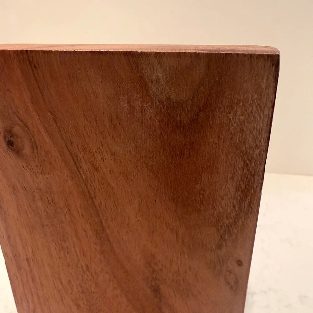Marble & Wood Single Modern Bookend NEW Sturdy Heavy Simple Minimalist Bookish